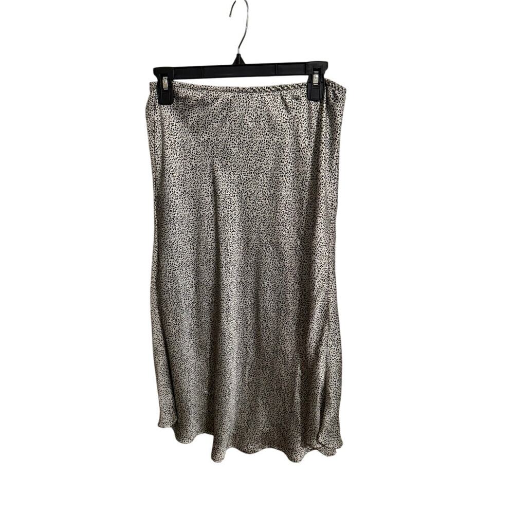 Sierra Sky Black and White Silky Midi Skirt - Women's Medium